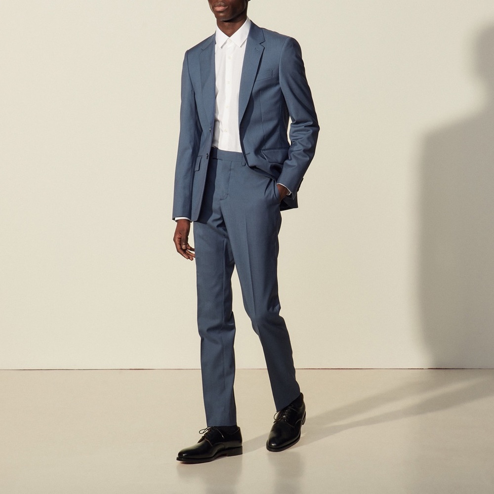 Sandro Bluish Gray Wool Suit Pants